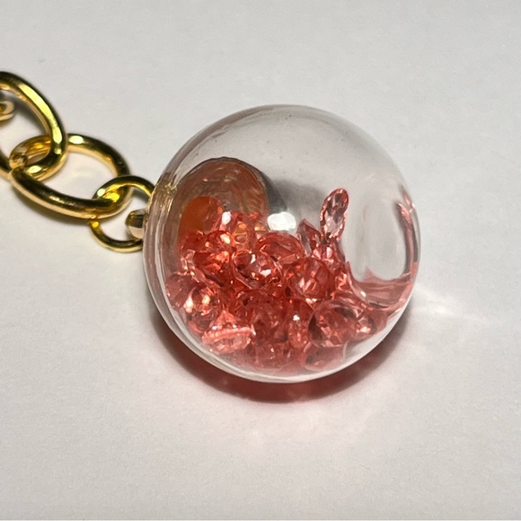 Glass Ball Crystal Keychain with Butterfly Charm - Picture 4 of 4